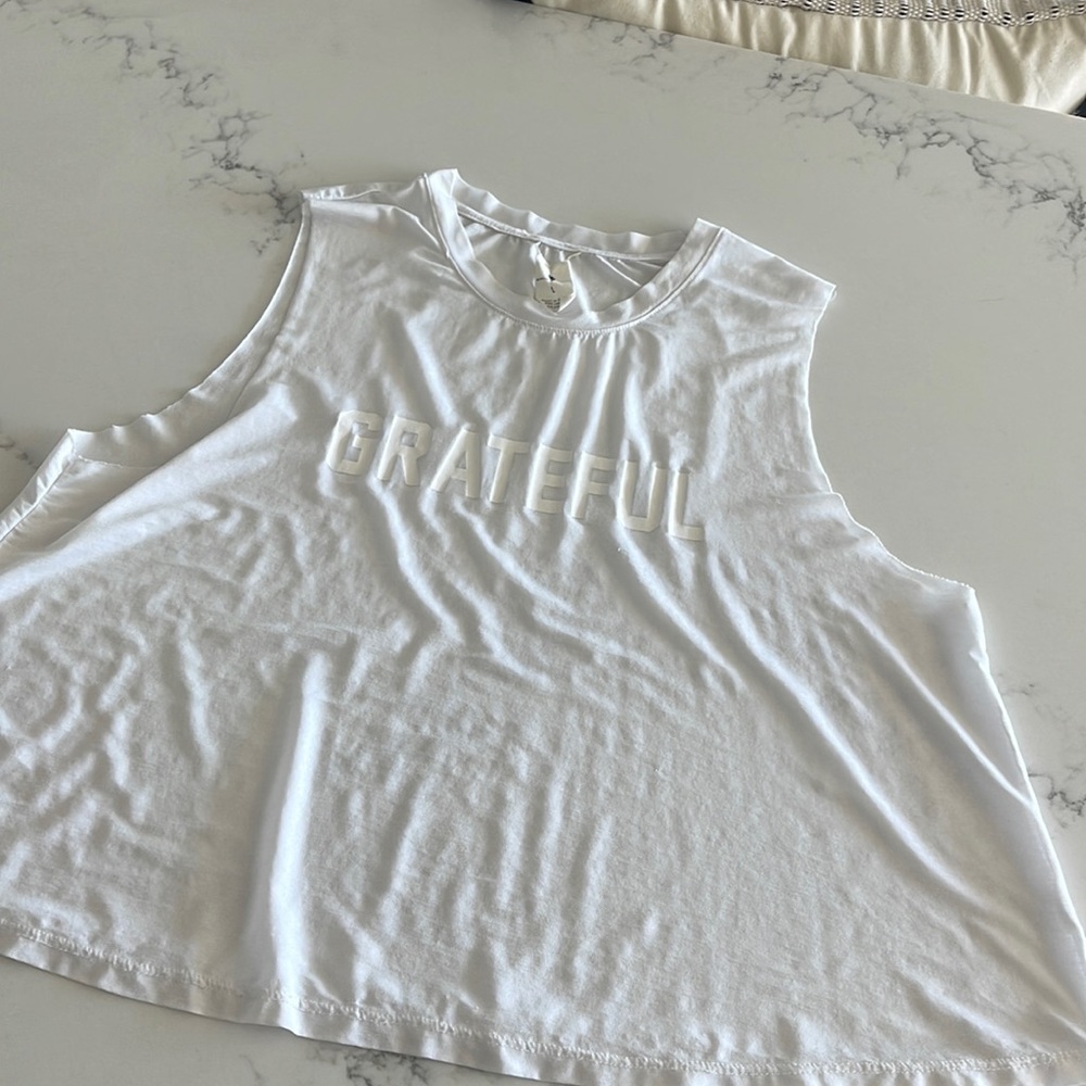 Spiritual Gangster White Cropped Grateful tank, large